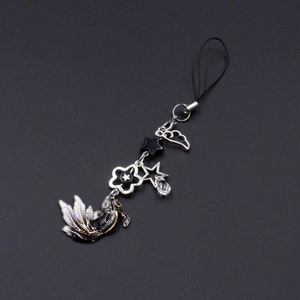 New Chinese style koi fish charm with black star and silver wings for bags or keys