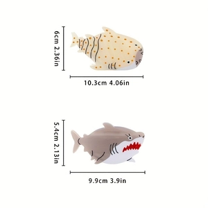 Cartoon shark ocean series acetate hair claw clips with whale shark and great white designs