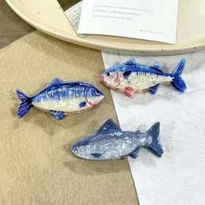 Simulation Fish Hair Claw Clip Realistic Mackerel Sea Bass Tuna Acetate Hair Clamp Creative Fashion Hair Accessories Women
