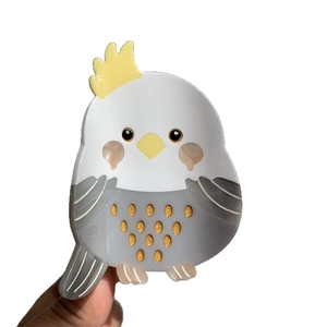 Cockatiel-Vogel Haarklammer aus Acetat mit gelber Haube und glitzernden Flügeln für Damen