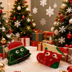 Pince à Cheveux Mignonne en Forme de Sapin et Chaussette de Noël en PVC Accessoires de Coiffure pour Femmes Filles Fête