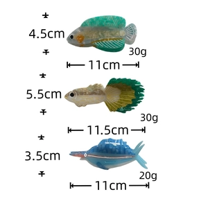 Detailed size and weight specs for acetate fish-shaped hair claws in three ocean styles