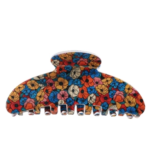 Romantic floral pattern shark hair claw clip for women with sweet daisy print design
