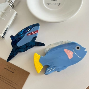 Acetat Haifisch Tropische Fisch Ozean Meereslebewesen Haarklammer Handgefertigt Mode Rutschfest Große Haarschmuck Für Damen