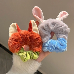 Lot de chouchous peluche Judy lapin et Nick renard avec oreilles d'animaux mignons