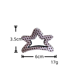 Pinza per capelli a stella a pois con dettagli dimensioni lunghezza 6cm e altezza 3,5cm