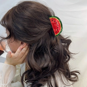 Pince à cheveux créative en acétate pastèque accessoire de coiffure d'été élégant