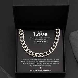 Men Silver Alloy Cuban Link Necklace Curb Chain With Premium Gift Box And Message Card Fashion Hip Hop Jewelry For Boyfriend