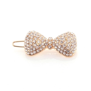 Elegant Rhinestone Bow Hair Clip Geometric Infinity Zinc Alloy Side Clip For Women Party Hairpin Hair Accessories