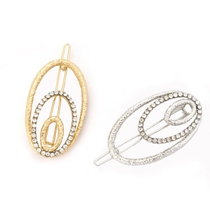 Set di fermagli per capelli geometrici in oro e argento con strass brillanti ed eleganti