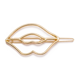 Minimalist Alloy Hollow Lip Shape Hair Clip For Women Geometric Metallic Gold Silver Side Styling Clip Hair Accessories