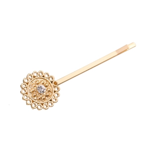 Vintage Alloy Hollow Sunflower Hair Clip Gold Silver Plated Geometric Rhinestone Elegant Floral Bobby Pin Women Jewelry