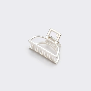 Pinza per capelli minimalista in lega d'argento con denti incrociati e molla forte