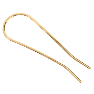 Polished gold U-shaped metal hair pin with minimalist double-prong design for bun styling
