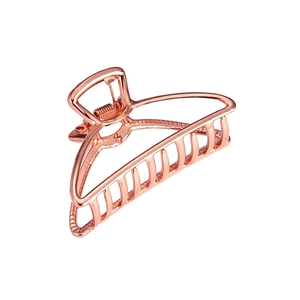 Elegant rose gold matte alloy geometric hair claw clip with large semicircular design