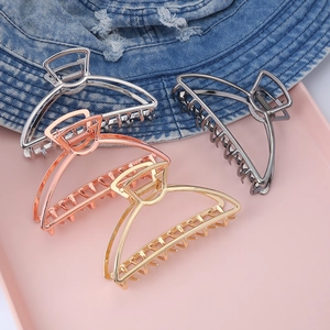 Fermaglio per Capelli Geometrico Cavo in Lega di Zinco Minimalista Grande Clip a Squalo in Metallo per Donna Ragazze Eleganti Accessori per Capelli