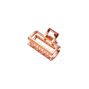 Elegant rose gold alloy geometric hair claw clip with rectangular hollow design