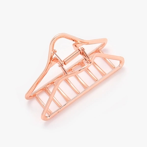 Pince à cheveux géométrique minimaliste en alliage couleur or rose pour coiffures chic