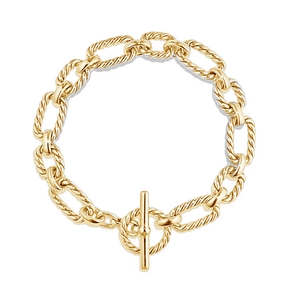 Minimalist Chunky Alloy Cable Chain Bracelet For Women Vintage Geometric Twist Link Bracelet With Toggle Clasp Gold Silver Bracelet Jewelry