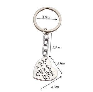 Detail view of heart-shaped pendant with She Believed She Could motivational engraving