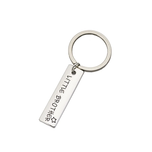 Porte-clés Big Bro minimaliste en acier inoxydable avec gravure Little Brother et étoile