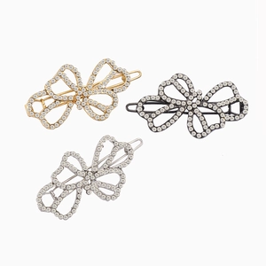 Butterfly Hair Clip Zinc Alloy Rhinestone Hollow Side Clip For Women Hair Accessories Sparkly Bobby Pin Headwear