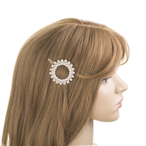 Élégante Pince à Cheveux Ronde en Alliage Doré Avec Künstliche Perles d'Imitation et Strass Épingle à Cheveux pour Mariage Femme