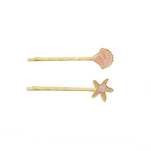 Set Fermagli Per Capelli Stella Marina E Conchiglia In Lega Di Zinco Placcato Oro Forcine Per Donna Vacanza Al Mare Accessori Per Capelli