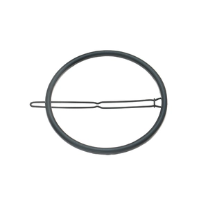 Minimalist matte black circular star hair clip with geometric alloy pin for women