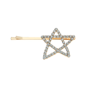 Retro gold alloy star hair clip with sparkling rhinestones for women hair styling