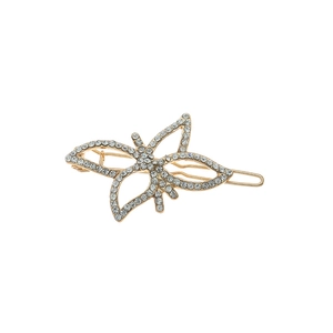 Eleganter goldener Schmetterlings-Haarclip mit funkelnden Strasssteinen für Damen