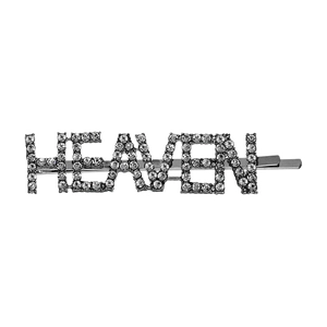 Sparkling silver alloy hair clip with crystal HEAVEN letter design for women