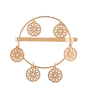 Bohemian Alloy Geometric Hollow Hair Clip Round Circular Hairpins With Charms Hamsa Tree Of Life Jewelry For Women