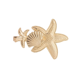 Ocean Style Alloy Starfish Seashell Hair Clips Gold Silver Metal Duckbill Barrettes For Women Summer Beach Hair Accessories