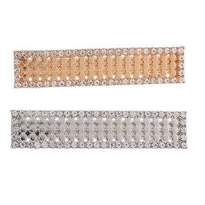 Minimalist Geometric Rectangular Metal Hair Clip With Rhinestone Elegant Honeycomb Mesh Duckbill Clip For Women Jewelry
