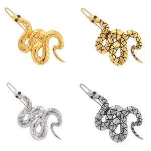 Vintage Alternative Zinc Alloy Snake Shape Hair Clip Gold Silver Metal Bobby Pin Punk Style Hair Accessories For Women