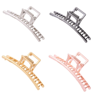 Pinza para el Cabello de Metal para Mujer Clip de Aleación Grande Geométrico Calado Horquilla Antideslizante para Baño Accesorios para el Cabello de Moda