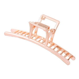 Pinza para el pelo grande y minimalista de aleación de oro rosa con marco geométrico