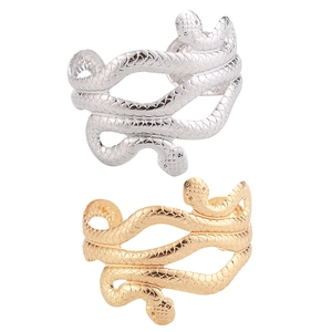 Punk Statement Slang Bovenarmband Open Verstelbaar Legering Slang Arm Cuff Goud Zilver Verguld Boho Sieraden Dames