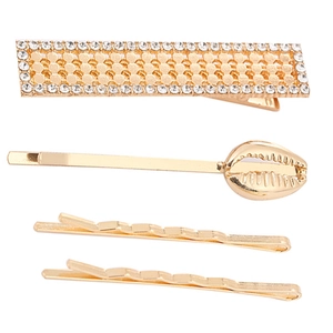 Eleganti Fermagli Per Capelli In Lega Con Strass Geometrici Conchiglia Forcine Oro Argento Accessori Per Capelli Donna Gioielli