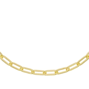 Collier trombone minimaliste en or 18 carats pour femme avec finition en métal poli