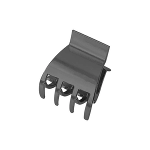 Minimalist alloy hair claw clip in glossy charcoal grey finish for women