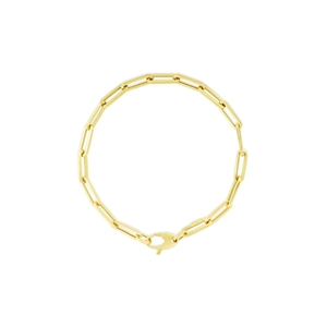 Collier chaîne trombone en or 18 carats avec fermoir mousqueton pour mode féminine