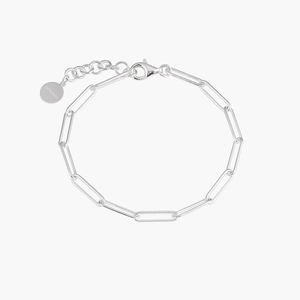 Collier chic à maillons trombone argentés pour femmes avec fermoir mousqueton réglable