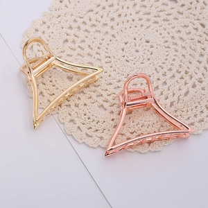 Pince À Cheveux Géométrique Triangle En Alliage Pour Femmes Coiffage Quotidien Maintien Solide Or Argent Or Rose