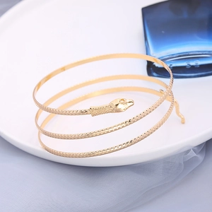 Brassard Spirale en Forme de Serpent Punk Rock Alliage de Zinc Métal Bohème Bracelet Manchette pour Femme Bijoux de Fête