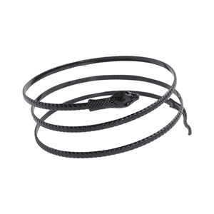 Bracelet de bras spirale noir en forme de serpent multicouche avec texture d'écailles