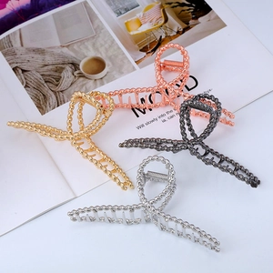 Vintage Zinc Alloy Twisted Braided Large Metal Hair Claw Clip Strong Hold Non Slip Hair Catch Barrette Accessories For Women