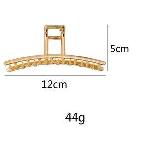 Dimensions détaillées de la grande pince à cheveux minimaliste en métal doré brillant