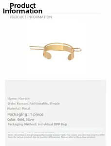 Detailed close-up of a minimalist gold metal hair stick with a polished mirror finish